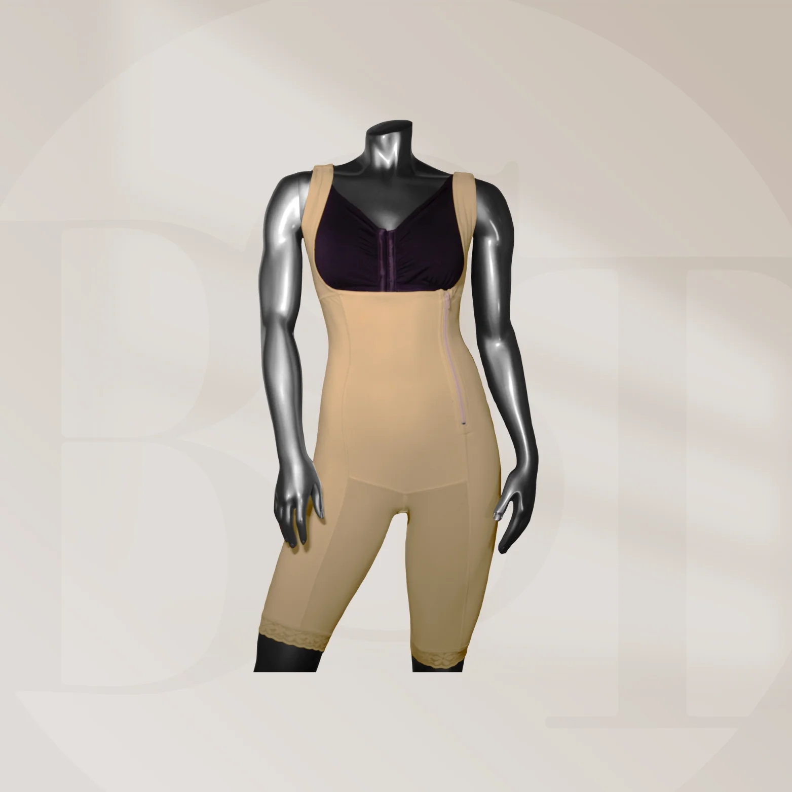 Faja de alta compresión 744 | Por encima de la rodilla | Cremallera lateral | Ganchos internos